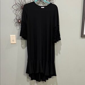 LuLaRoe Black Dress with Subtle Lace Trim